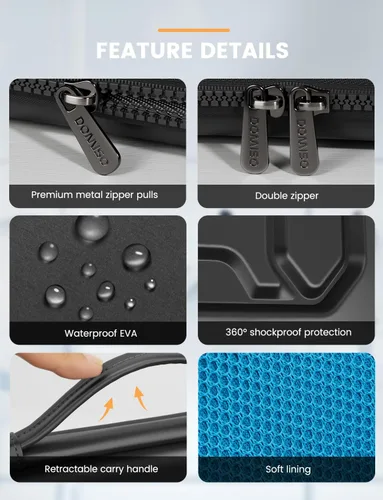 Miniatura 6 de DOMISO Funda para laptop de 13.3 pulgadas con asa, bolsa para computadora a prueba de golpes, funda protectora impermeable EVA para portátiles