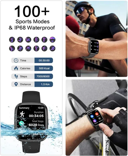 Miniatura 4 de Relojes inteligentes para hombres/mujeres, llamada Bluetooth de 1.75 pulgadas, reloj inteligente de voz AI, monitor de frecuencia cardíaca 24/7