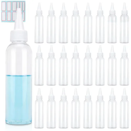 Miniatura 13 de TRENDBOX Aplicador de botellas de plástico transparente de 2 onzas con tapa superior giratoria sin BPA para aceites y líquidos para el cabello