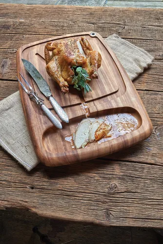 Miniatura 5 de Ironwood Gourmet Kansas City - Tabla de tallar grande con canales de jugo, 22 x 15 x 2.5 pulgadas, madera de acacia