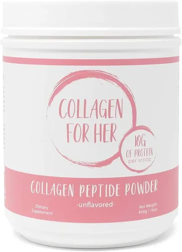 Collagen For Her: Polvo de péptidos de colágeno sin sabor – Suplemento de proteína de colágeno hidrolizado para mujeres | Vital para el cabello, la