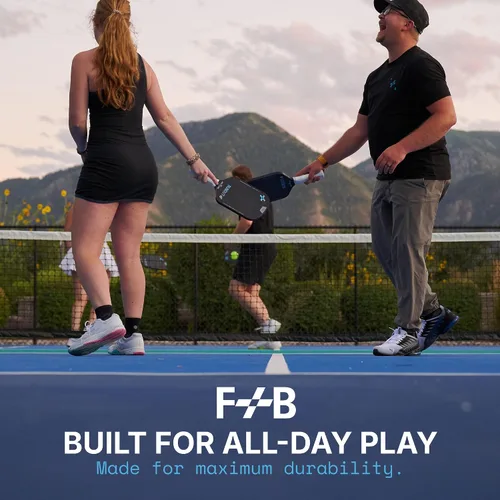 Miniatura 4 de Serie F+B Sports Runout – Paleta de pickleball profesional, ligera con cara de fibra de carbono T700, agarre y borde de fibra de fusión, núcleo