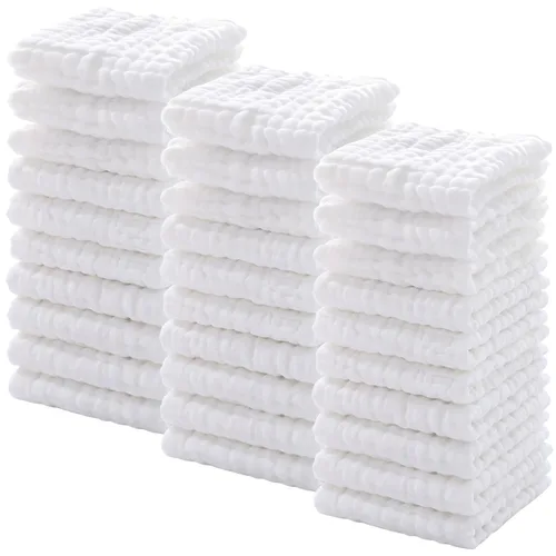Miniatura 10 de Chumia 30 paños de muselina para bebé, paños de muselina para eructos, toallas de algodón natural, toallitas suaves para recién nacidos, toallas