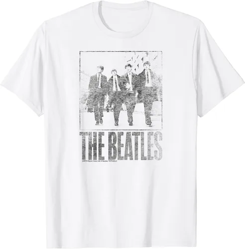 The Beatles Camiseta de manga corta con diseño de retrato vintage, Blanco