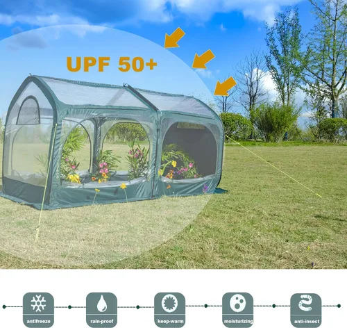 Miniatura 6 de Porayhut - Cubierta para invernadero, para flores y plantas, cubierta en PVC para jardinería, para jardín o patio trasero, protector contra heladas