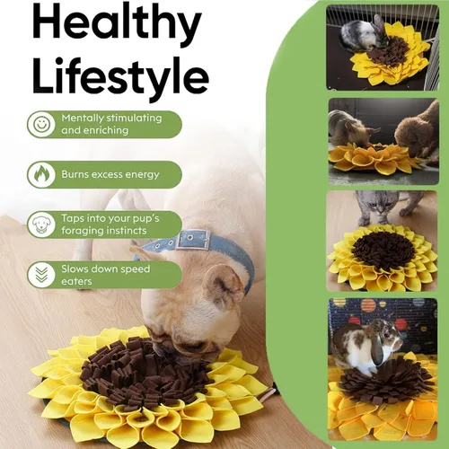 Miniatura 2 de Tapete de olfateo para perros, tapete de alimentación con flores que fomenta las habilidades naturales de forrajeo, juguetes para perros, golosinas