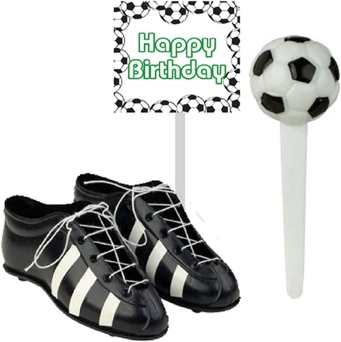 Miniatura 6 de Pelota de fútbol para fiesta de cumpleaños, decoración de tartas, mini zapatos de fútbol, tacos de fútbol y bandera