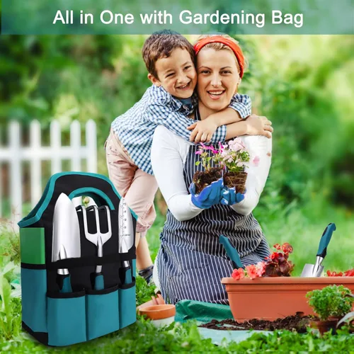 Miniatura 6 de Kynup Herramientas de jardín, 7 piezas de regalo de jardinería para mujeres y hombres, juego de herramientas de mano de jardinería, suministros