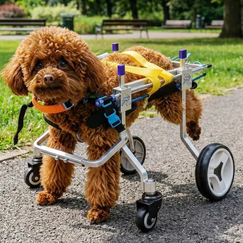 Silla de ruedas ajustable para perros con cuatro ruedas, remolque de bicicleta de movilidad ligera para mascotas discapacitadas, fácil de montar,