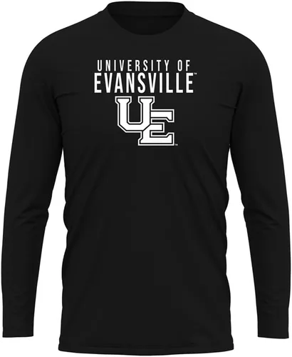 Miniatura 121 de Camisa deportiva de manga larga oficial de la NCAA Collegiate para hombre, colección negra con logotipo primario