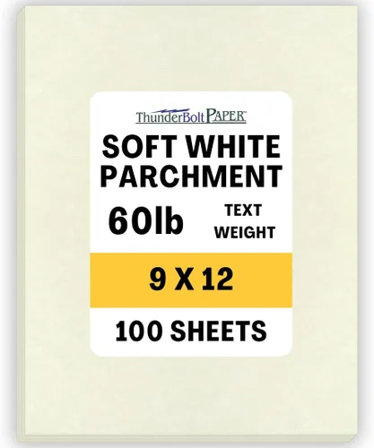 Miniatura 17 de 50 hojas de papel de pergamino blanco suave 60# (= enlace 24) – 8.5 x 14 pulgadas tamaño legal – 60 libras no es peso de tarjeta – Semblance