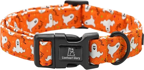 Lionheart glory - Collares de perro de Halloween, collares de perro de otoño, collar de perro ajustable y resistente de alta calidad para perros