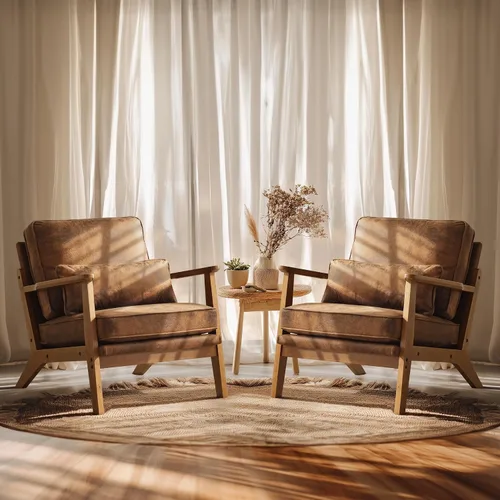 VINGLI Juego de 2 sillas decorativas de madera maciza con reposabrazos anchos, sillas modernas tapizadas de mediados de siglo con almohada, silla de