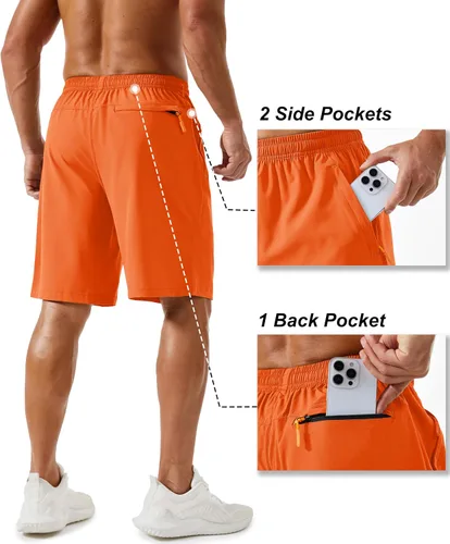 Miniatura 38 de TACVASEN Pantalones cortos deportivos para correr para hombre, 9 pulgadas, de secado rápido, pantalones cortos ligeros de verano, 3 bolsillos