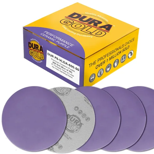 Miniatura 7 de Dura-Gold Premium Discos de lijado de cerámica de película morada de grano 180 de 6 pulgadas, caja de 50 – Papel de lija con soporte de gancho
