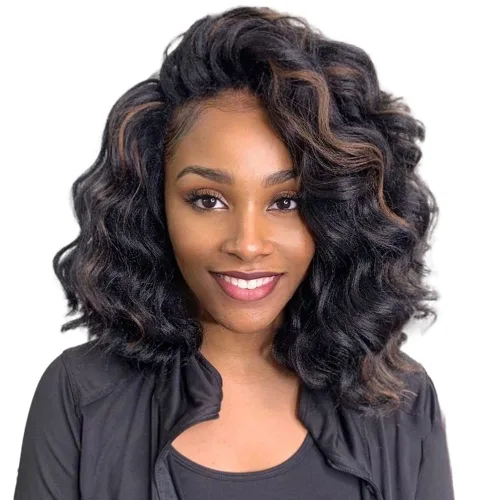 Miniatura 19 de Pelo de onda marina con trenzas de ganchillo, 6 pulgadas, 8 paquetes, trenzas rizadas suaves y profundas, extensiones de pelo sintético ondulado