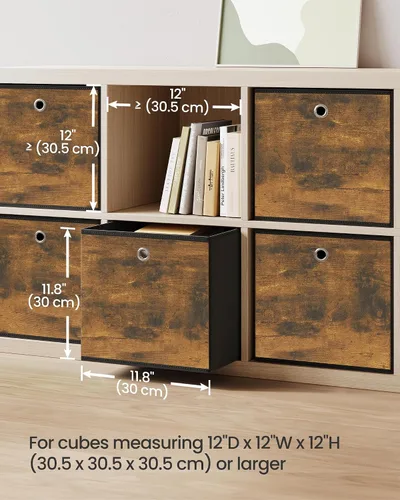 Miniatura 4 de SONGMICS Cubitos de almacenamiento, juego de 6 contenedores de almacenamiento con asas, cajas de almacenamiento plegables de tela Oxford y tela