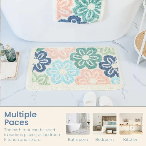Miniatura 6 de Alfombra de baño extra absorbente, antideslizante, de felpa gruesa, lavable a máquina, para dormitorio, bañera y sala de estar