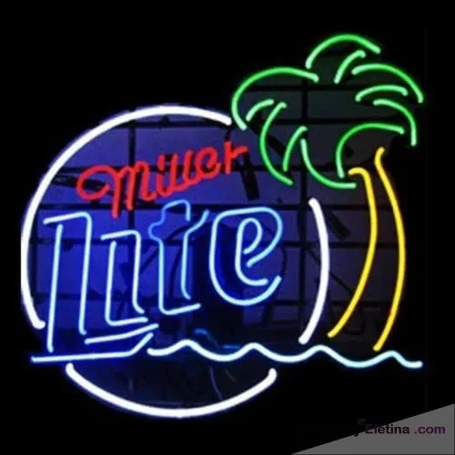 Neon Signs for Wall Decor MeiLi 20x24inch Compatible For Lite Palm Tree Sign Light With Dimmer Man Cave Bar Pub Beer Gift Lamp Neon Glass Tubing