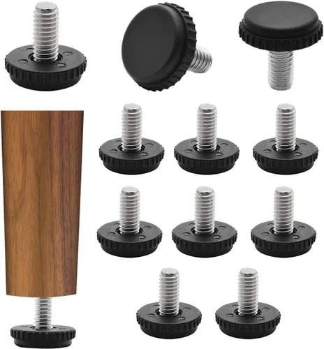5/16" - 18 pies niveladores UNC, 8 niveladores de patas ajustables, niveladores de muebles atornillados con tuercas en T para armario, sofá,