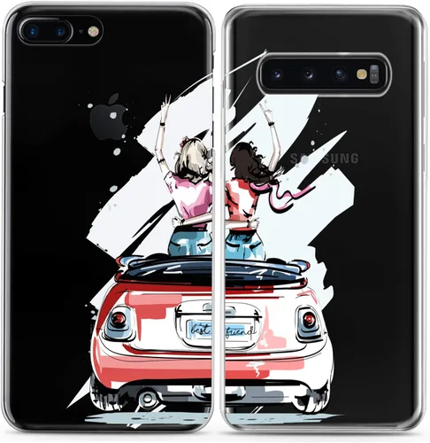 Miniatura 4 de Fundas a juego para parejas compatibles con iPhone 16 15 14 13 12 11 Pro Max Mini Xs X 6s 8 Plus 7+ Xr 10 SE 5 Best Friend Girly Traveling - Funda