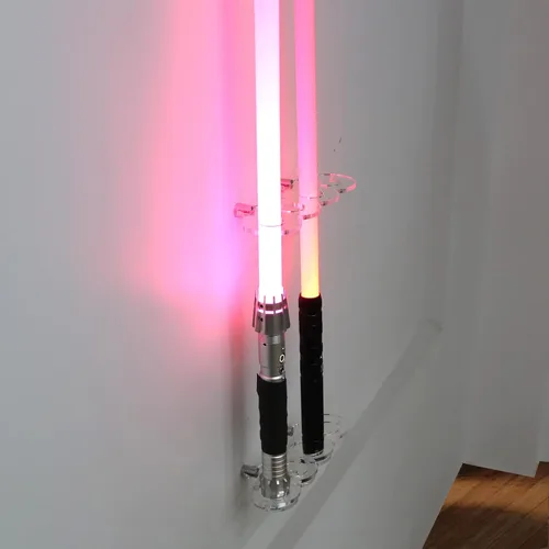 Miniatura 11 de Soporte de pared vertical para sable de luz. Soporte de pared para sable de luz. Aplicable a la mayoría de los sables de luz (1 agujero transparente)