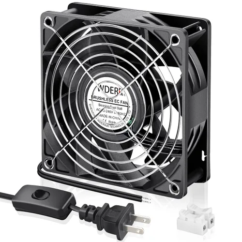 Miniatura 10 de EC 2.362 in x 0.984 in Mini Muffin Fan Axial AC 110v 120v 220v 240v Doble Bola para DIY Pequeño Equipo Electrónico Enfriamiento Puertas Ventilación