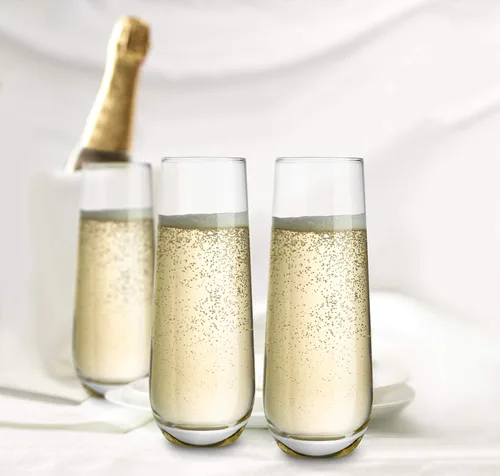 Miniatura 5 de KooK Copas de champán, copas de champán, copas de mimosa, copas de champán sin tallo, juego de 8, 9.4 onzas, rosa, Prosecco, para bodas y fiestas