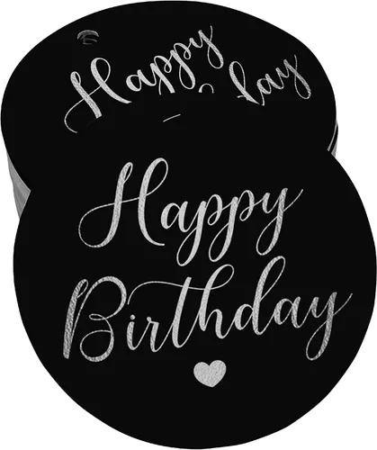 Miniatura 58 de Etiqueta de papel para colgar con texto en inglés «Happy Birthday» (50 unidades)