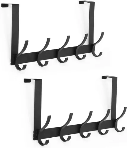 Miniatura 9 de Optish Ganchos sobre la Puerta, Ganchos Colgadores de Puerta para Colgar, Toalleros sobre las Puertas para Baño con 12 Ganchos para Abrigos, Negro