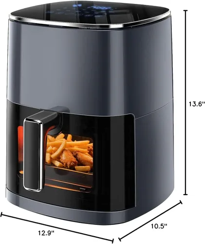 Miniatura 9 de Simple Deluxe Freidora de aire 12 en 1 de 6.34 cuartos de galón, freidora de aire digital preestablecida de 1700 W con ventana visible, cesta