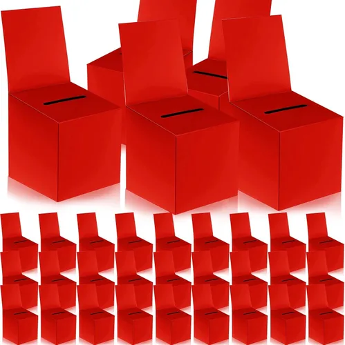 Miniatura 8 de Paquete de 30 urnas para rifas con ranura, caja de boletos de cartón con ranura, 6 x 6 x 6 pulgadas blanco (30pcs-White)