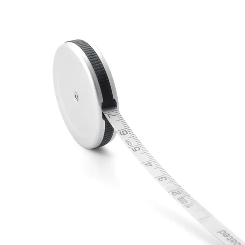 Miniatura 7 de Cinta métrica pequeña de aleación de aluminio, mini cinta métrica retráctil de doble cara 80 pulgadas/2 M, cinta métrica plateada