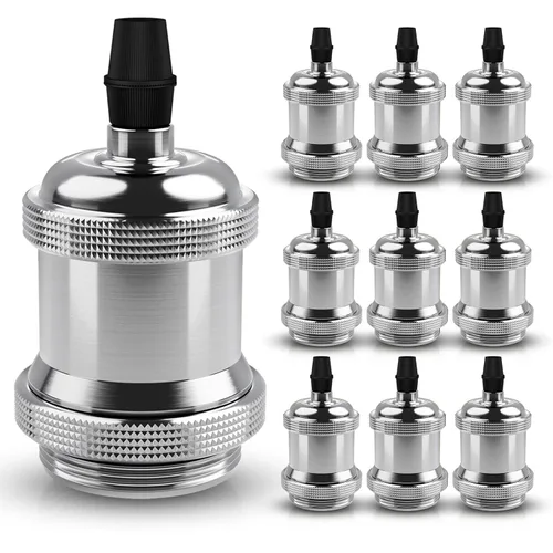 Miniatura 13 de DiCUNO E26 Enchufe de lámpara Edison vintage, portalámparas colgante retro, reemplazo de portalámparas, aspecto antiguo para iluminación industrial