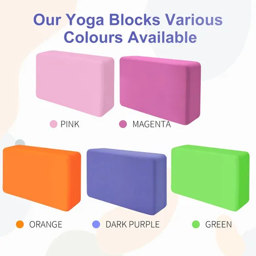 Miniatura 6 de 2 Pack Yoga Block, Premuim EVA Foam Block, Durable Non-slip Exersice Block for Yoga, Pilates, General Fitness, Stretching, Toning Workouts and