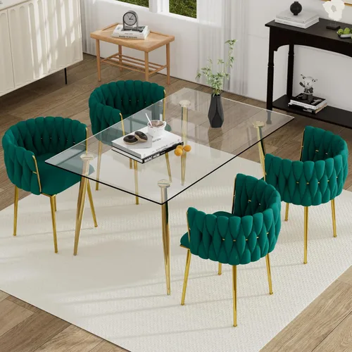 Miniatura 64 de Juego de mesa de comedor de cristal plateado para 2, juego de mesa cuadrada de lujo moderno de 36 pulgadas, juego de mesa de cocina minimalista de 3