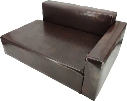 Miniatura 3 de FixtureDisplays Sofá cama para perros de cuero sintético marrón, sillón reclinable de 30 x 20 x 13 - 27 x 16 pulgadas, ideal para perros más