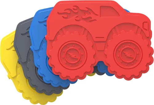 Bentgo Buddies - Paquetes de hielo reutilizables delgados para cajas de almuerzo, bolsas de almuerzo y enfriadores - 4 paquetes multicolores (camión)
