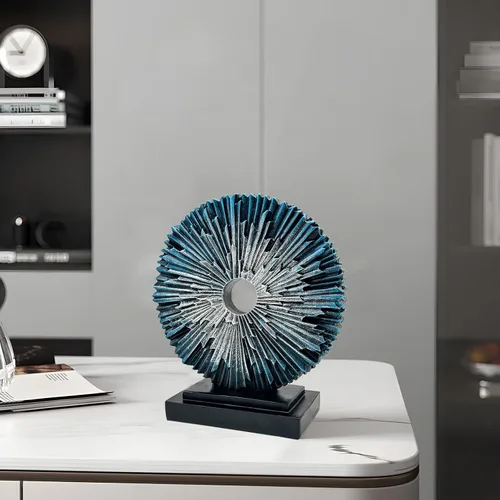 Miniatura 2 de Estatua abstracta para decoración del hogar, escultura de escritorio de oficina para hombres, adorno creativo de línea redonda para estantería