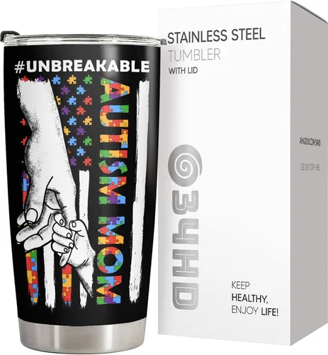Miniatura 4 de 34HD Regalo para el Día de la Madre para mamá con autismo – Vaso irrompible para mamá con conciencia sobre el autismo, taza para mamá