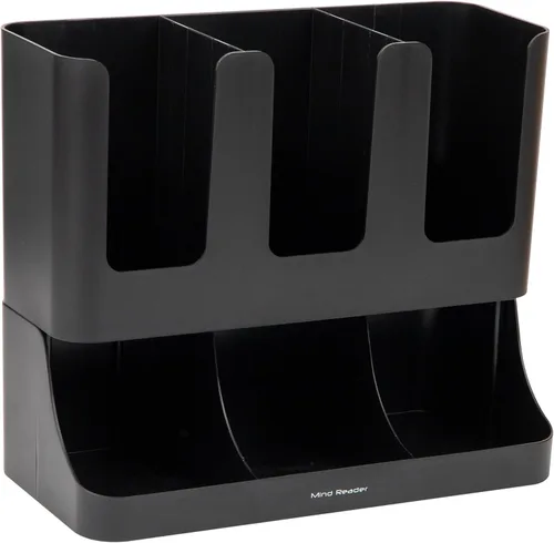 Miniatura 7 de Mind Reader "Flume" Organizador con 6 compartimientos para condimento y tazas, ninguno , Negro