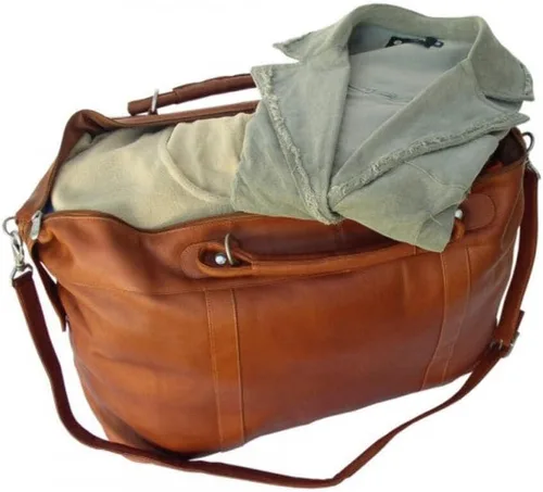 Miniatura 3 de Piel Leather Bolso de mano grande, Saddle, Bolso de mano grande