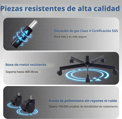 Miniatura 6 de Silla de escritorio para juegos para computadora, silla de oficina ergonómica de respaldo alto con reposapiés y soporte lumbar, sillas giratorias