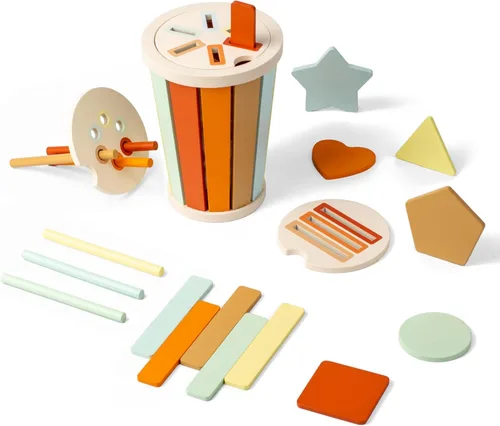 Miniatura 9 de Juguetes Montessori para niños de 1 a 3 años, juguetes de aprendizaje de clasificación de colores de madera para niños pequeños, juegos de Clásico