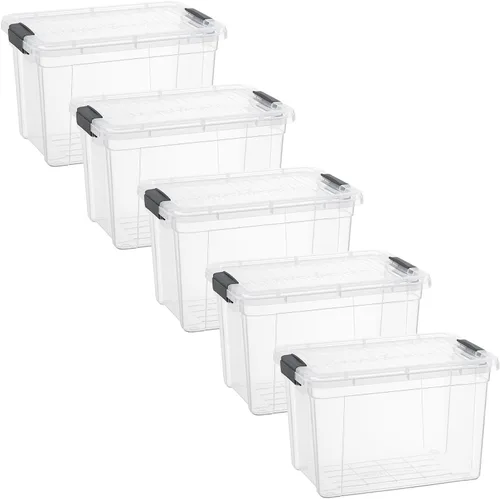 Miniatura 51 de Superio Cajas de almacenamiento transparentes con tapas, contenedores de plástico de 2.5 cuartos de galón para organizar, cajas apilables, sin BPA