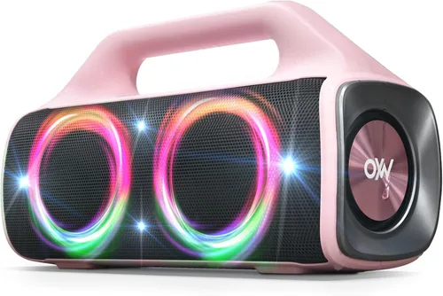 Miniatura 10 de Altavoz Bluetooth impermeable IP67: 80 W (pico), altavoces inalámbricos portátiles para exteriores con luces LED, tiempo de reproducción de 20