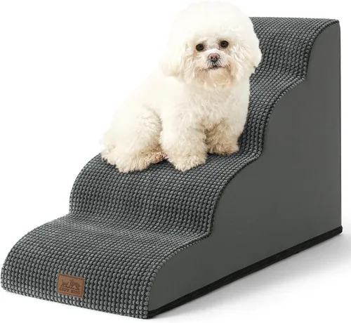 Miniatura 16 de COZY KISS Escaleras para perros pequeños de 11.8 pulgadas de alto, escalón curvado para cachorros, gatos mayores, rampa mediana para mascotas