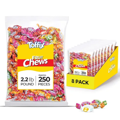 Miniatura 8 de Toffix Golosinas de café masticables, rellenas en el centro, caramelos suaves y masticables envueltos individualmente, 250 piezas de snacks