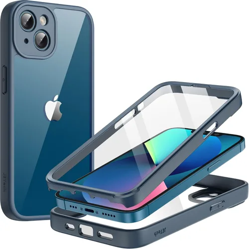 Miniatura 9 de JETech Funda para iPhone 13 de 6.1 pulgadas con protector de pantalla de vidrio templado integrado, protección resistente de cuerpo completo de 360