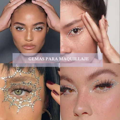 Miniatura 3 de NOOEPC 660Pcs Joyas Faciales Gemas para el Cabello, Joyas Faciales Autoadhesivas para Ojos, Diamantes de Imitación de 3/4/5/6 mm, Gemas Faciales DIY